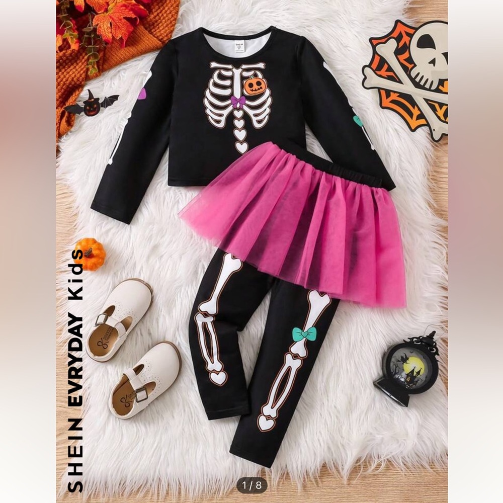 SHEIN skeleton costume girls